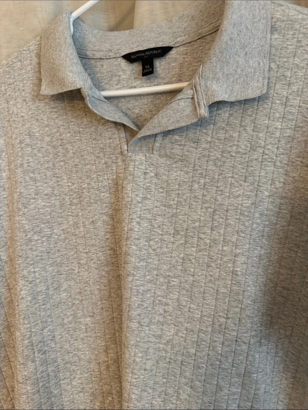 Banana Republic Light Gray Textured Polo